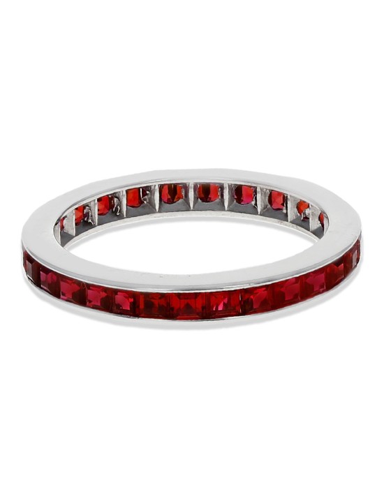 Ruby Eternity Band in White Gold